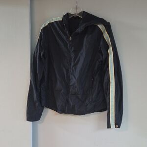 Abercrombie & Fitch Dark Blue Windbreaker with Striped Sleeve